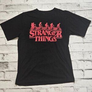 Stranger Things Black T-shirt with Red Logo